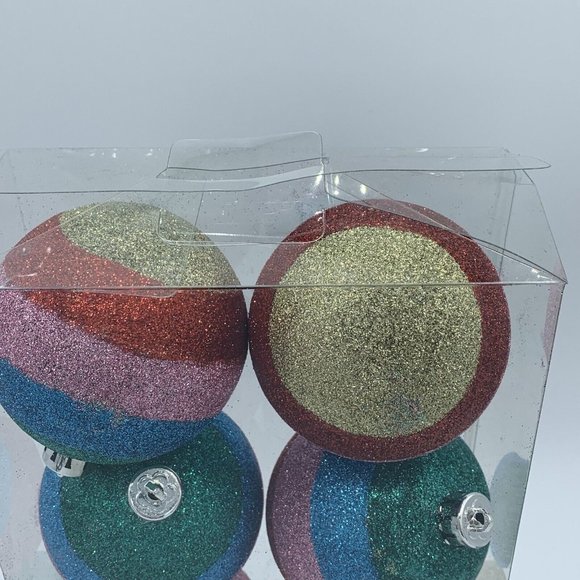 Glitter Ball Striped Christmas Tree Ornaments Multi-color - Picture 12 of 13